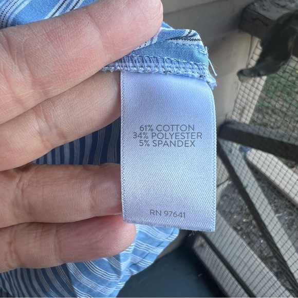 J.Jill Stripes Collared Long Sleeve Blouse - Women's Size M - Picture 4 of 6